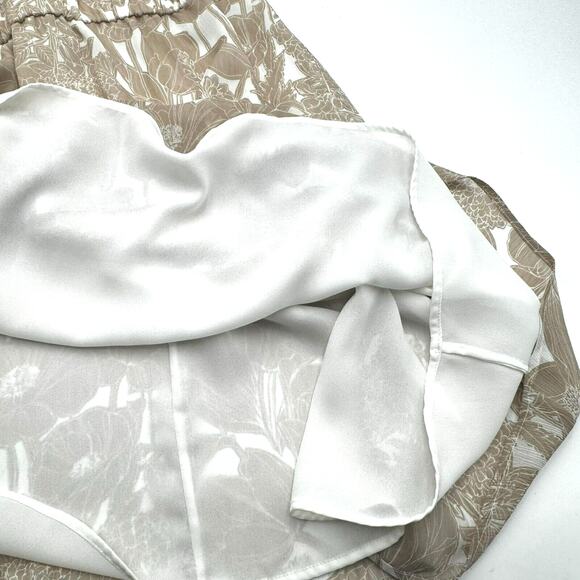 TOMMY HILFIGER Size 16 beige cream floral chiffon lined sleeveless halter dress - Picture 11 of 11